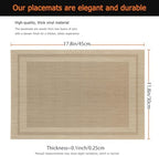Khaki Vinyl Placemats Set of 12, Heat Resistant Table Placemats - Image 3
