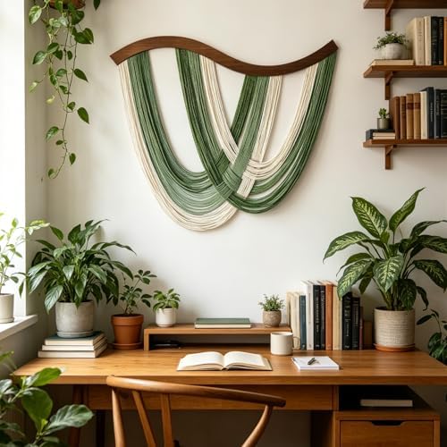 Large Macrame Wall Hanging, Boho Tapestry Woven Decor, 31.5” x 23.5" by RUIZHIXUAN
