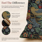 William Morris Strawberry Thief B Blue Tapestry Throw Pillow Cover 18 x 18 - Image 4