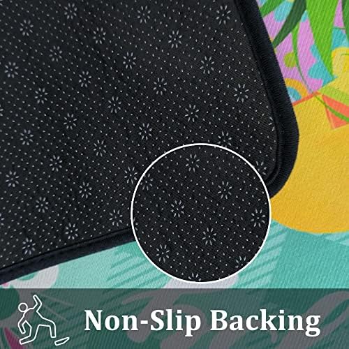 2 Pcs Easter Kitchen Rugs and Mats for Floor Non-Slip Backing Easter Eggs Bunny Mat Easter Outdoor Decorations Anti Fatigue Kitchen Rug Sets with Runner (Happy Easter 03, 17"x47.2"+17"x30") - Image 4