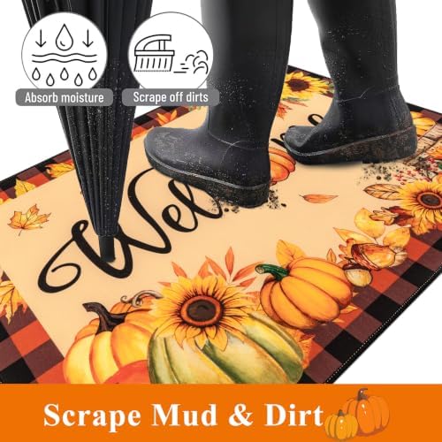 Ileading Fall Door Mat 32"x48", Non Slip Welcome Doormats for Front Door - Image 4