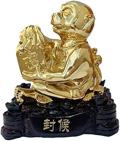 Betterdecor Gold Color Feng Shui 12 Chinese Zodiac Animal Statue Figurine Home Office Decoration and Gift for New Year Holidays and Birthday (Zodiac Monkey) by Betterdecor