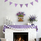 Spring Lavender Basket Wreath for Front Door 15" Purple Hanger Basket Artificial Grains Green Leaves with Purple Daisy Summer Wreaths Baskets for Indoor Farmhouse Porch Entryway Wall Home Decor - Image 5