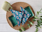 Cotton Print Napkins 18x18 inches - Washable Cloth Dinner Napkins Set of 6 - Everyday Use or Dinner Party & Events - Teal Blue Indian Block Printed Soft Fabric By Craftbot - Image 2
