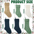 Syhood 6 Pcs Cable Knit Christmas Stockings Large Christmas Stocking, Fresh - Image 2