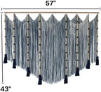 Jakalin Macrame Wall Hanging Blue Dip Dye Bead Boho Home Decor 57"x43" - Image 5
