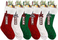 XIMISHOP 6Pcs Christmas Stocking,18”Large Cable Knitted Stocking with Tags by XIMIS