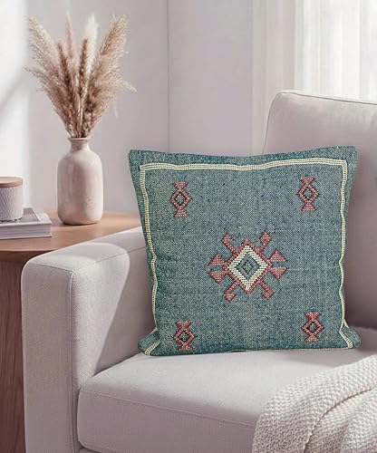 Indian Cotton Cushion Cover Sabra Kilim Pillow Cover Designer Decorative Sofa 18x18 Inche Handwoven Cushion Case for Farmhouse Home Decor Spring Decorative Pillow (Pattern 13) - Image 2