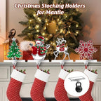 Christmas Stocking Holders for Mantle Set of 4, Heavy Duty 3D Stocking Stand Weighted Stocking Hooks Christmas Ornaments Decorations for Fireplace Tabletop - Image 4