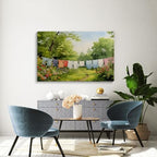 Vintage Laundry Room Wall Art,Laundry Line Oil Painting,Clothesline Laundry Room Decor,Laundry Clothesline Print,Clothes Hanging on Clothesline Picture,Rustic Farmhouse Decor20x30inch Framed Art - Image 5