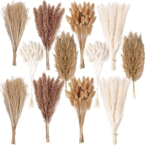 240 PCS Dried Flower Bouquet – Pampas Grass, Floral Decor for Home, Wedding, and Boho Style | Perfect for Vases, Fall, Spring, Summer, and Winter Arrangements by ANPROOR
