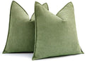 MIULEE Pack of 2 Sage Decorative Chenille Pillow Covers 20x20 Inch by MIULEE