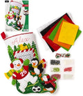 Bucilla, 18" Felt Applique Stocking Making Kit, for DIY Arts and Crafts Projects, Soccer Snow Day by Bucilla