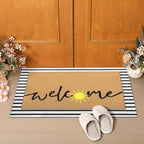 Tinideya 2 Piece Summer Sun Layered Doormat Set for Porch Entryway Decor - Image 3