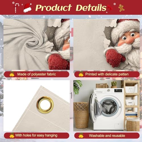 Interactive Santa Banner 16x7 Ft - Illusion Design for 2 Car Garage Large Wall Decoration - Image 3