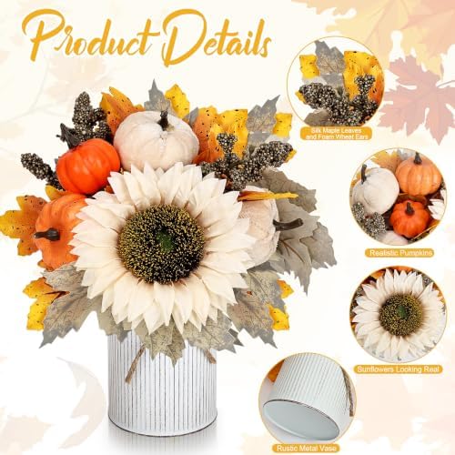 Fall Decor Flower Table Centerpieces, Set of 6 Pre-Made - Image 3
