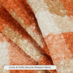 Fall Orange Plaid Euro Sham Pillow Covers 26x26 Set of 2, Cozy Fall Decor - Image 4