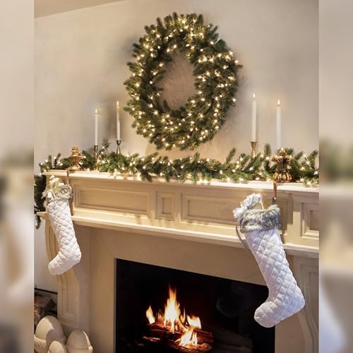 Balsam Hill Vermont White Spruce Christmas Wreath - 26" Majestic East Coast Front Door Wreath with True Needle Foliage & Battery-Operated LED Clear Lights - Image 2
