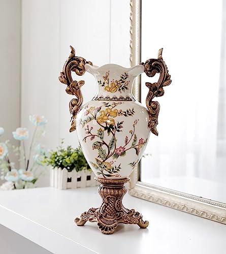 Magcolor Tall Table Ceramic White Vases Modern Home Decor Flower Vase for Shelf Home Creative Decorative -16.5 inch.Sophisticated Vessel for Decorative Branches and Dried Flowers. by MAGCOLOR