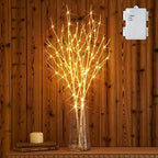 Hairui Lighted Artificial Twig Birch Branch with Fairy Lights 30IN 100 LED Battery Operated, White Willow Branch with Lights for Christmas Holiday Wedding Party Decoration by Hairui
