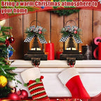 Therwen 2 Pcs Christmas Stocking Holders Lantern, LED, Xmas Tree, Bronze - Image 3