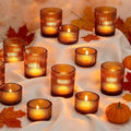 Hewory Glass Tealight Candle Holder: 24 PCS Brown Votive Candle Holders by Hewory