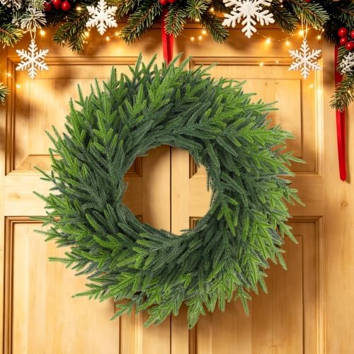 Cllayees 26" Large Norfolk Pine Christmas Wreaths for Front Door - Image 5