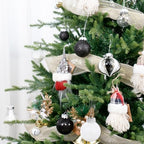 34PCS Black/White Christmas Ball Ornaments Set for Tree Decor - Image 5