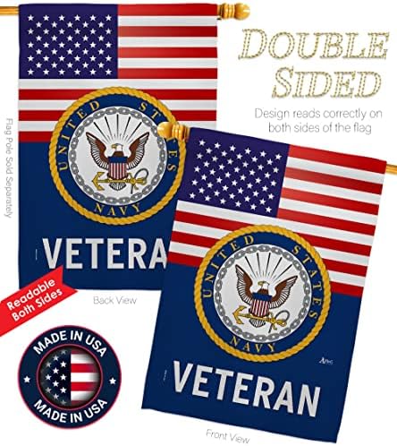 US Navy Veteran House Flag - 2 pcs Pack Armed Forces USN Seabee United State American Military Retire Official - Decoration Banner Small Garden Yard Gift Double-Sided Made in USA 28 X 40 - Image 3