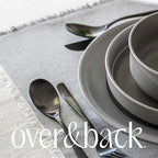 Over&Back Set of 4 Woven Frayed Chambray Placemats - Colorful Dining Table Mat - Hand-Finished Frayed Edges - 100% Cotton - Machine Washable - Kitchen and Home Decor - Grey - 14" L X 20" W - Image 6