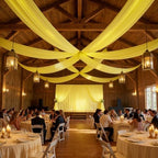 10 Panels 5ft(W) x 20ft(H) Yellow Ceiling Drapes for Wedding Parties - Image 4