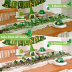 2 Pcs 6 Ft St Patrick's Day Garland with Light, Lighted Shamrock Garlands, Green Colored Wooden Shamrock and Berry Clover for St Patrick's Day Decor - Image 5