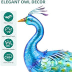 31" L Metal Peacock Garden Statue,Handcrafted Outdoor Yard Art - Image 4