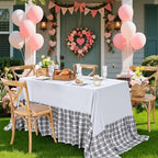 Fanqisi Ruffle Table Cloth Gray Ruffle Tablecloth - 80 x 120 Inch Polyester Tablecloths Rectangle Table Cover for Birthday Wedding Picnic Christmas Party Decoration - Image 3