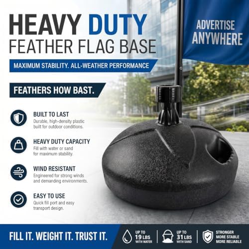 Flag Base Stand Indoor Outdoor, Feather Swooper Flag Base Stand, Flag Poles Floor Holder Stand - Image 4