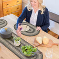 Homespice Flint Hill Braided Table Runner for Primitive Decor, Oval 11x36 by Homespice