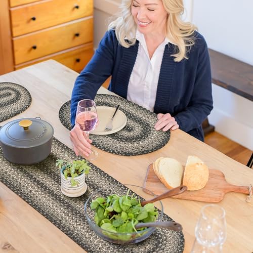 Homespice Flint Hill Braided Table Runner for Primitive Decor, Oval 11x36 by Homespice