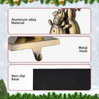 XIUSHE Stocking Holder Set of 4-Christmas Tree Stocking Hanger for Mantel-Metal Weighted Christmas Stocking Holder for Fireplace Mantle-Tropical Farmhouse Stocking Holder (Bronze-4) - Image 5