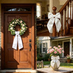Dream Loom Wreath Sash for Front Door, 16pcs White Wreath Sash Accessories for Easter Weddings Birthday Christmas Party Yard Wall Doorway Decor - Image 2