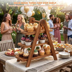 3 Tier Wooden Serving Tray Cupcake Stand Dessert Table Display Set - Image 3