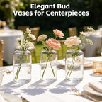 12 Pack Glass Bud Vases for Centerpieces Modern Decorative Vases Clear Small Flower Vase Cylinder Glass Vase for Flowers Mini Candle Vase Clear Table Decor for Wedding Dining Party Home - Image 4