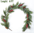 MIZII Christmas Garlands 6FT Artificial Pine Garland with Pinecone Berries Greenery Garland Christmas Decorations for Xmas Fireplace Mantle Home Decor Indoor Outdoor (Garland-6FT) - Image 2