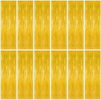 12 Pack 2026 Graduation Decorations, 3.28 FT x 7.05 FT Gold Backdrop Curtains, Metallic Class of 2026 Backdrop Fringe Curtains Foil Streamer, Gold Grad Decorations 2026 Party Supplies by ZATAYE