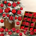 Lunmon 64 Pcs Red Christmas Ornaments Luxury Red Xmas Bulbs by Lunmon