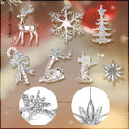 Geetery 15 Pcs Crystal Christmas Tree Ornaments Acrylic Clear Hanging - Image 3