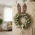 Suncalla 14.5 Inch Easter Grapevine Bunny Ears Wreath Accessory with Iron Wire Rattan Wreath Decoration Bunny Ears Decor Accessories Bendable for Front Door Easter Farmhouse Wreaths Accessories - Image 5