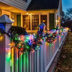 TW SHINE 30 FT Pre-Lit Christmas Garland Decorations, 100 LED Lighted Artificial Pine Garlands with 8 Modes, Green Garland for Indoor Outdoor Door Home Stairs Holiday Decor, Multi-Colored - Image 5