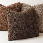 Foindtower Decorative Fuzzy Faux Fur Throw Pillow Covers 22x22 Dark Brown - Image 4