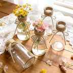 12 Pack Glass Flower Vases with Rope,Mason Jars for Centerpieces - Image 4