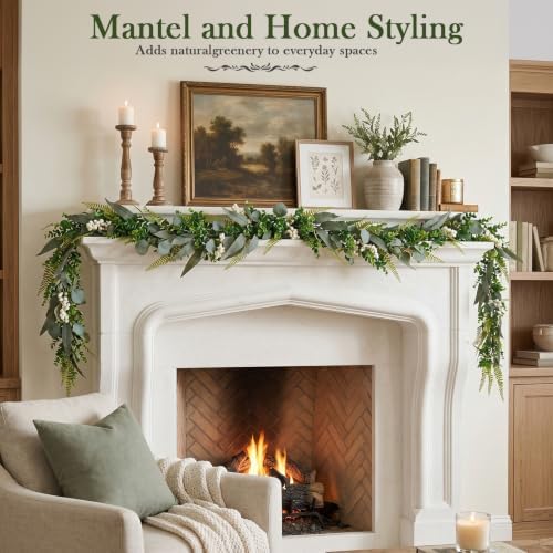 2PCS 6FT Greenery Garland with Eucalyptus Leaf Garland - Image 4